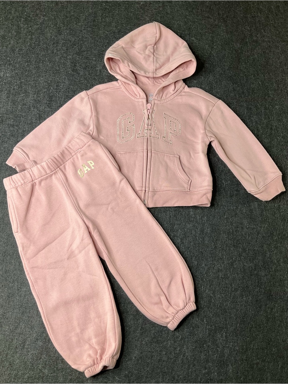 GAP Girls Hoodie & Jogger Set Pale Pink Size 2T - Kids